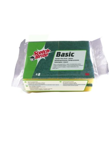 ESTROPAJO ESPONJA PACK 3UD SCOTCH BRITE FIBRA VERDE BASIC