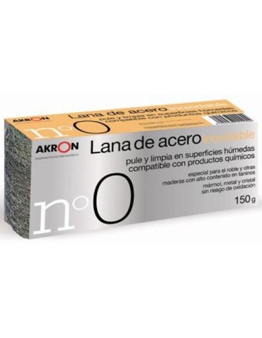 LANA DE ACERO INOX AKRON 2294 150g MEDIO N.0 BOBINA