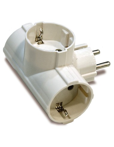 ADAPTADOR TRIPLE TOMA TIERRA LATERAL 16 A 250V