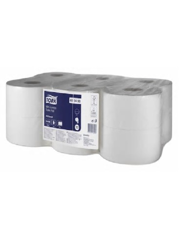 ROLLO PAPEL HIGIENICO INDUSTRIAL MINI JUMBO 2 CAPAS 180m 12UD