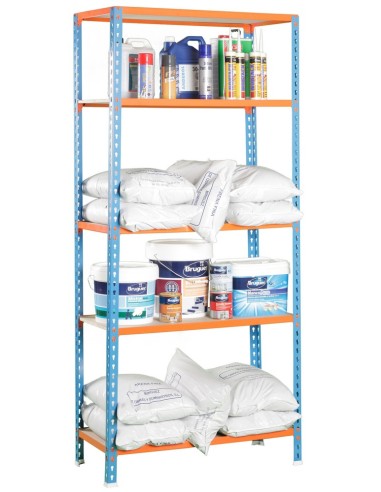 ESTANTERIA MADERCLICK SIMON 1800x900x400mm AZUL NARANJA 5 BALDAS