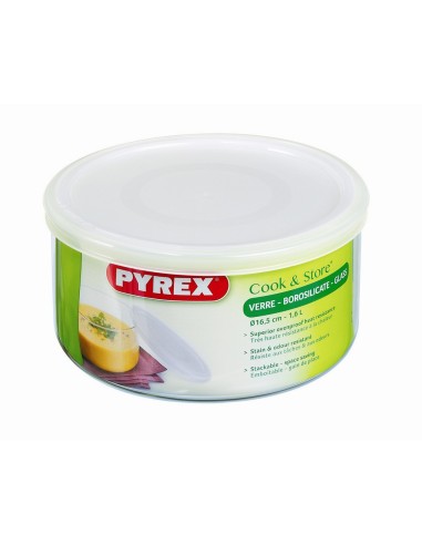 TUPPER RECIPIENTE REDONDO CON TAPA PYREX 15cm 1,1L