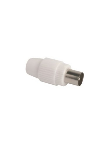 CONECTOR MACHO RECTO CABLE TV 9,5mm BLANCO SIMON BRICO