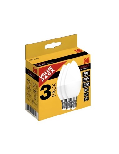 BOMBILLA LED ESTANDAR 550 LUMENES 6 W LUZ CALIDA PAQUETE DE 3UD