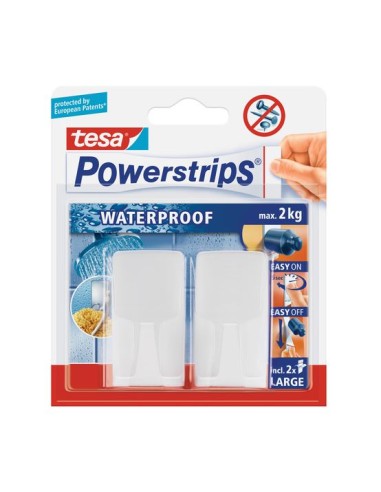 GANCHO PLASTICO BLANCO POWERSTRIPS WATERPROOF TESA