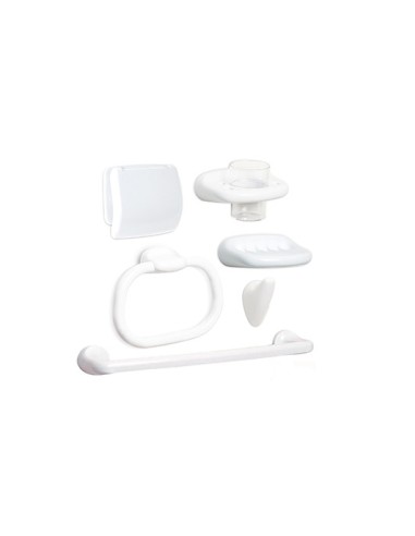 JUEGO BAÑO OLYMPIA PP PARED BLANCO KIT 6 PIEZAS