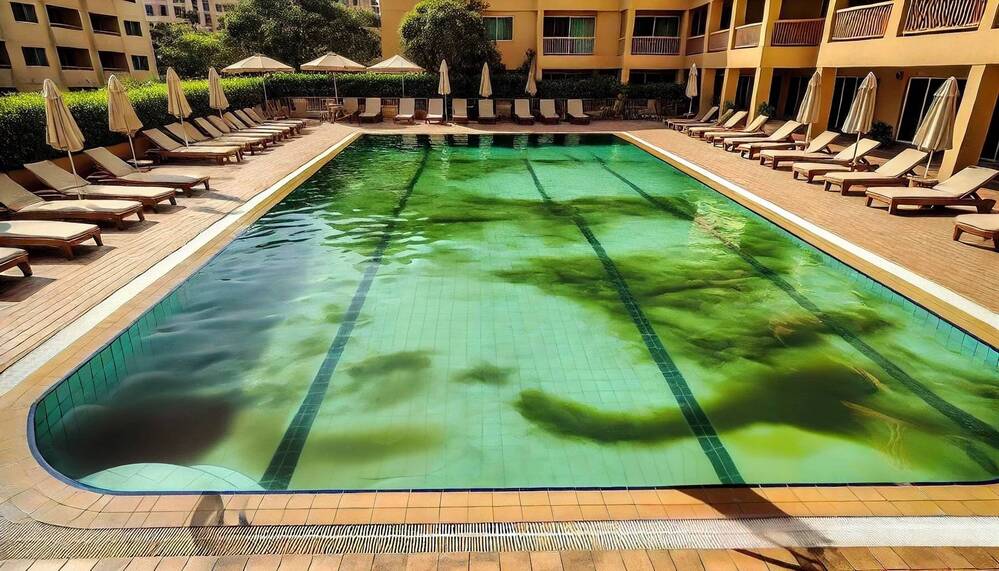 agua turbia en la piscina ejemplo